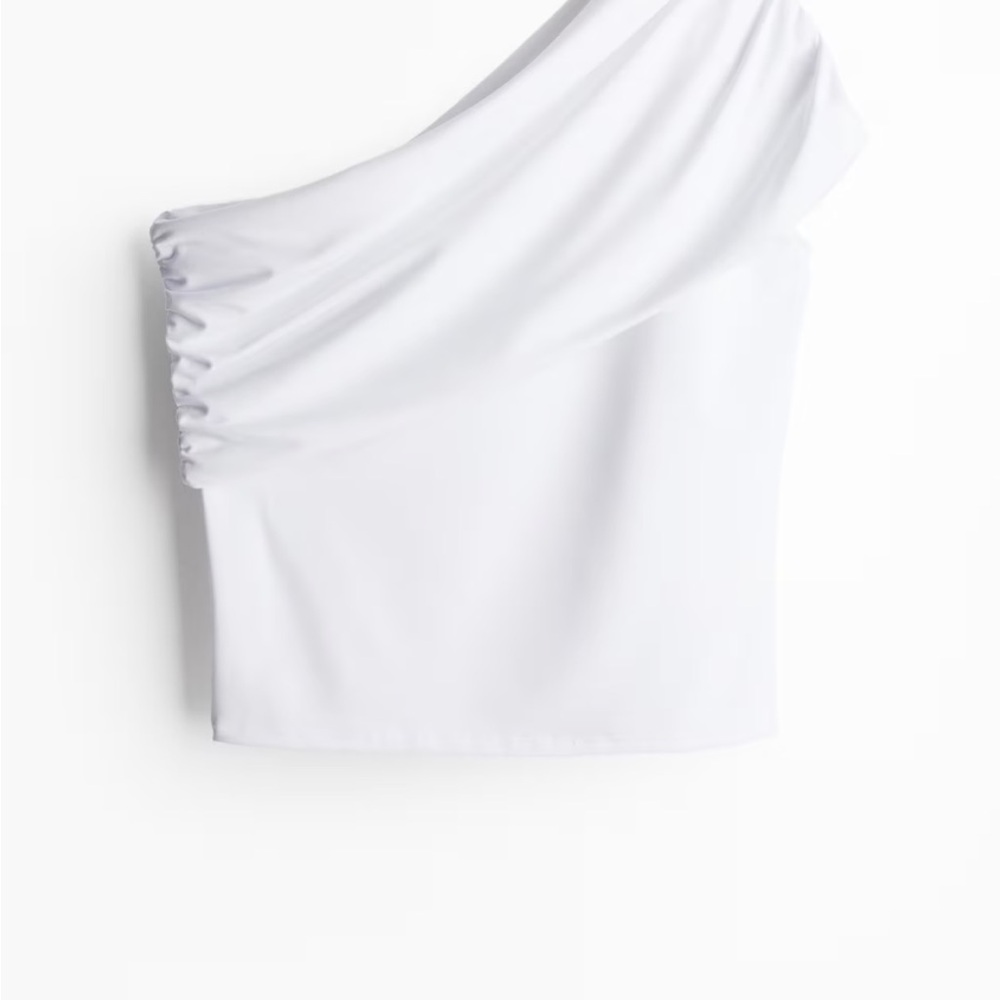Elegant White One-Shoulder Top